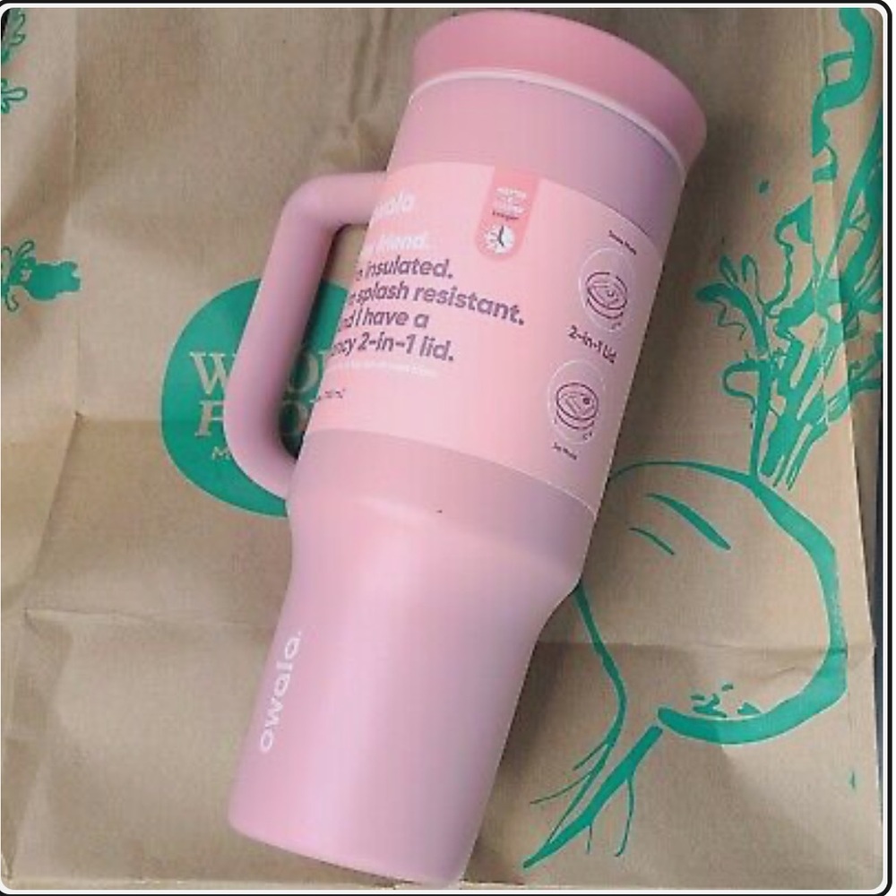 Owala 40 oz Tumbler Whole Foods Exclusive, color is Rosy Dreams